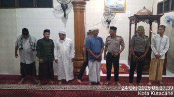 Perkuat Silaturahmi dan Kedekatan dengan Masyarakat, Kapolres Aceh Tenggara Diwakili Wakapolres Laksanakan Subuh Keliling di Masjid Al Muchlisin Pasbel
